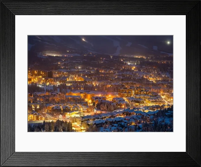 Framed Print : Breckenridge, Colorado, USA town skyline in winter at dusk Framed Print : Breckenridge, Colorado, USA town skyline in winter at dusk