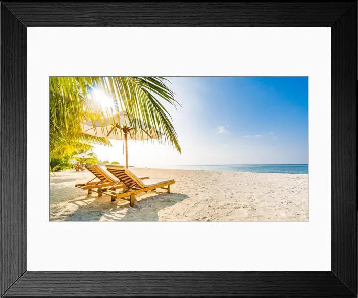 Framed Print : Tranquil scenery, relaxing beach, tropical landscape design. Summer vacation travel holiday design. Exotic resort, luxury beach background Framed Print : Tranquil scenery, relaxing beach, tropical landscape design. Summer vacation travel holiday design. Exotic resort, luxury beach background