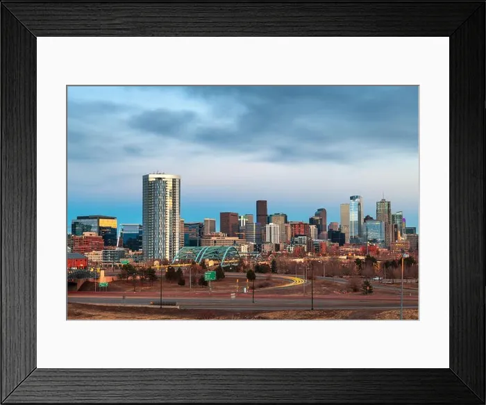 Framed Print : Denver, Colorado, USA downtown city skyline at night Framed Print : Denver, Colorado, USA downtown city skyline at night