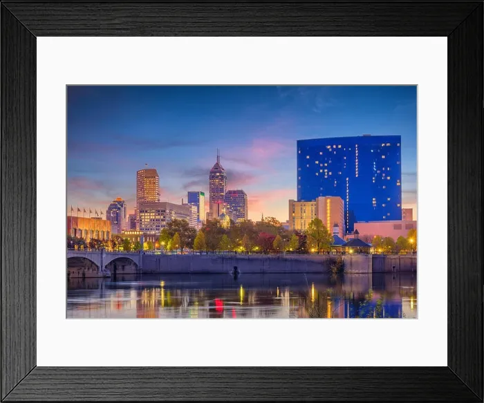 Framed Print : Indianapolis, Indiana, USA skyline on the White River Framed Print : Indianapolis, Indiana, USA skyline on the White River