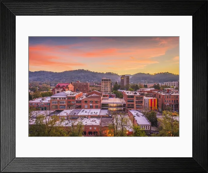 Framed Print : Asheville, North Caroilna, USA downtown skyline at dawn Framed Print : Asheville, North Caroilna, USA downtown skyline at dawn