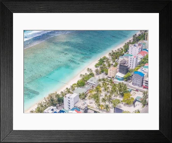 Framed Print : Aerial top view Male capital, Maldivian capital view from above, Male, Maldives Framed Print : Aerial top view Male capital, Maldivian capital view from above, Male, Maldives