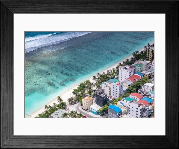 Framed Print : Aerial top view Male capital, Maldivian capital view from above, Male, Maldives Framed Print : Aerial top view Male capital, Maldivian capital view from above, Male, Maldives