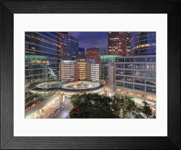 Framed Print : Houston, Texas, USA downtown cityscape at night in the financial district Framed Print : Houston, Texas, USA downtown cityscape at night in the financial district