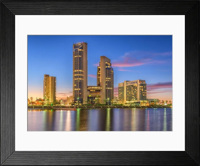 Framed Print : Corpus Christi, Texas, USA skyline on the bay