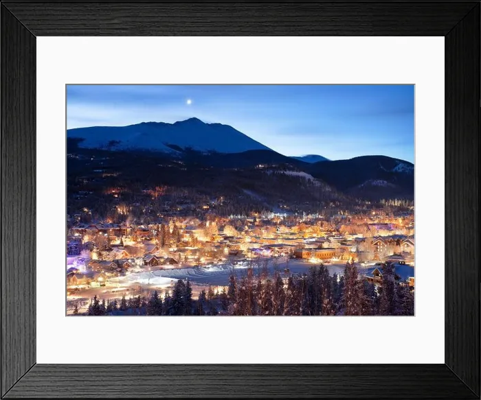 Framed Print : Breckenridge, Colorado, USA town skyline in winter at dawn Framed Print : Breckenridge, Colorado, USA town skyline in winter at dawn