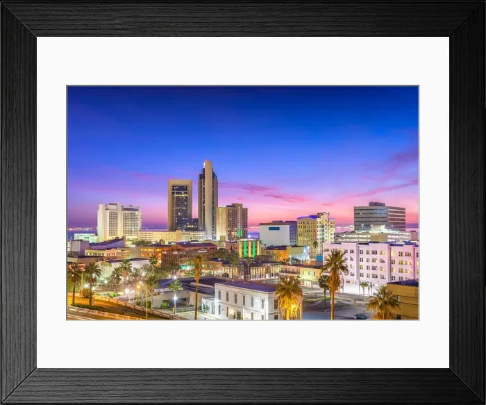 Framed Print : Corpus Christi, Texas, USA Skyline at dusk Framed Print : Corpus Christi, Texas, USA Skyline at dusk
