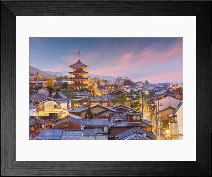 Framed Print : Kyoto, Japan old town skyline in the Higashiyama District Framed Print : Kyoto, Japan old town skyline in the Higashiyama District