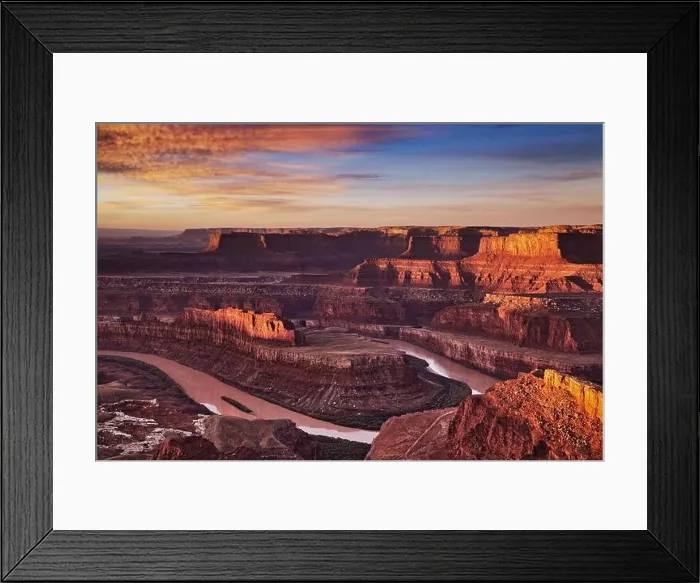 Framed Print : Colorful sunrise at Dead Horse Point, Colorado river, Utah, USA Framed Print : Colorful sunrise at Dead Horse Point, Colorado river, Utah, USA