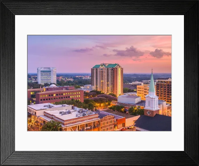 Framed Print : Tallahassee, Florida, USA downtown skyline Framed Print : Tallahassee, Florida, USA downtown skyline