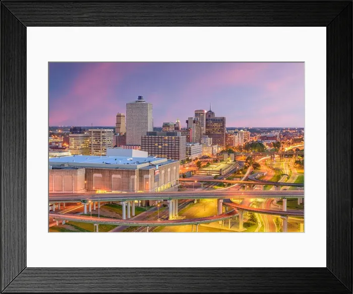 Framed Print : Memphis, Tennessee, USA downtown skyline at twilight Framed Print : Memphis, Tennessee, USA downtown skyline at twilight