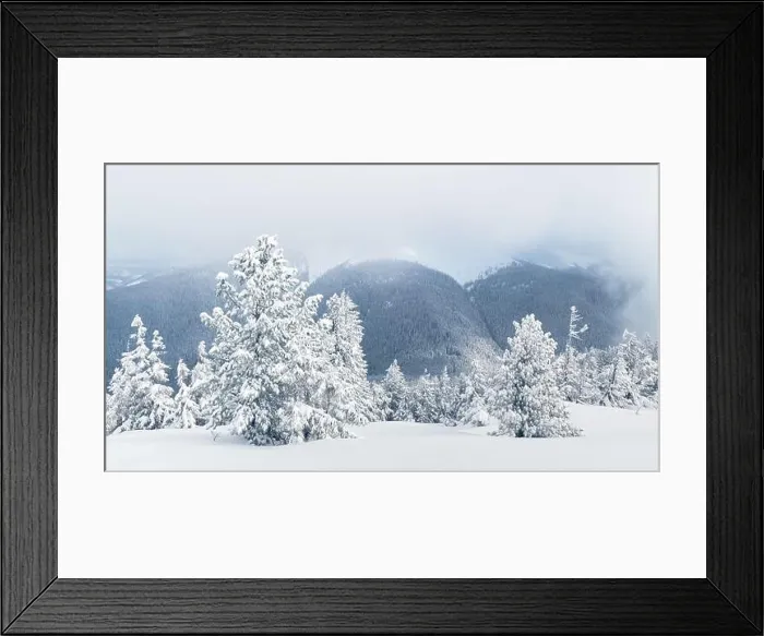 Framed Print : Fantastic winter landscape with snowy trees and snowy peaks. Carpathian mountains, Ukraine. Christmas holiday background. Landscape photography Framed Print : Fantastic winter landscape with snowy trees and snowy peaks. Carpathian mountains, Ukraine. Christmas holiday background. Landscape photography