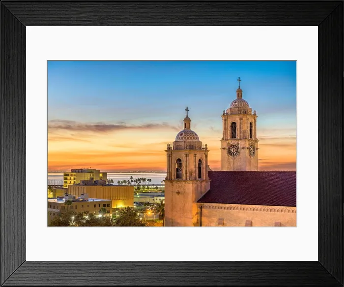 Framed Print : Corpus Christi, Texas, USA at Corpus Christi Cathedral in the early morning Framed Print : Corpus Christi, Texas, USA at Corpus Christi Cathedral in the early morning