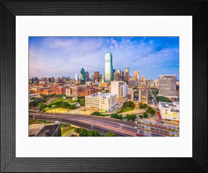 Framed Print : Dallas, Texas, USA downtown skyline at dusk Framed Print : Dallas, Texas, USA downtown skyline at dusk