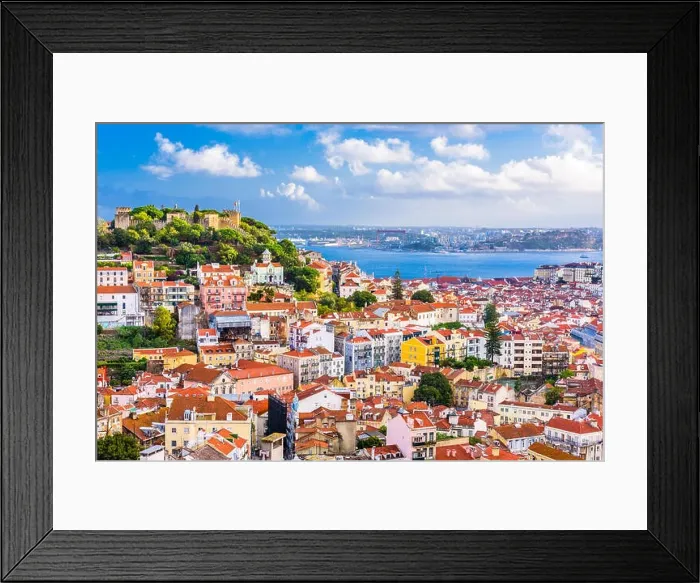 Framed Print : Lisbon, Portugal old town skyline Framed Print : Lisbon, Portugal old town skyline