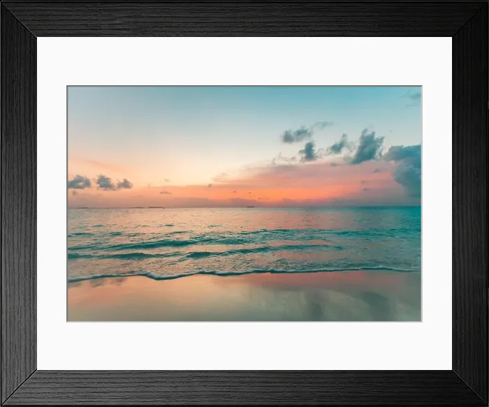 Framed Print : Sea sand sky concept, sunset colors clouds, horizon, horizontal background banner. Inspirational nature landscape, beautiful colors, wonderful scenery Framed Print : Sea sand sky concept, sunset colors clouds, horizon, horizontal background banner. Inspirational nature landscape, beautiful colors, wonderful scenery