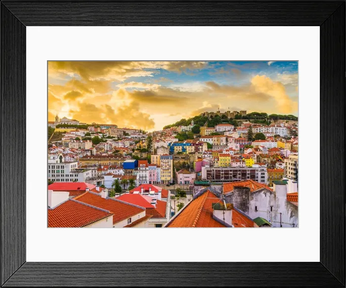 Framed Print : Lisbon, Portugal old town skyline Framed Print : Lisbon, Portugal old town skyline