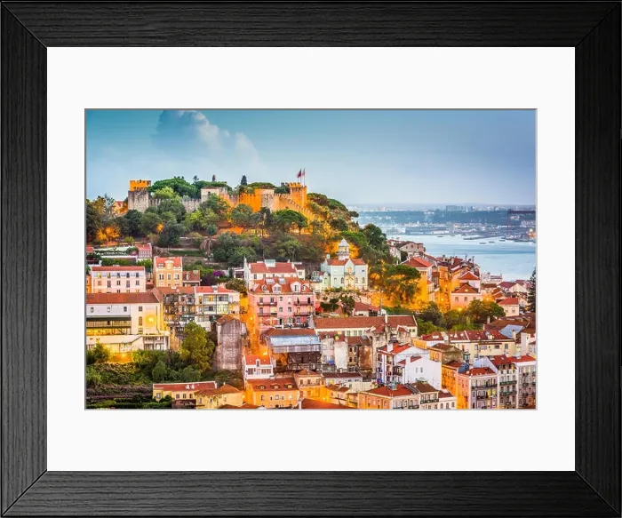 Framed Print : Lisbon, Portugal old town skyline Framed Print : Lisbon, Portugal old town skyline