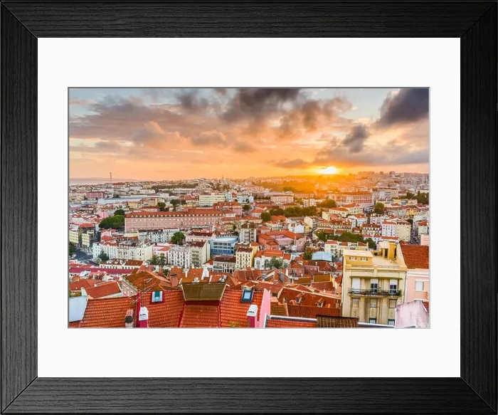 Framed Print : Lisbon, Portugal old town skyline Framed Print : Lisbon, Portugal old town skyline