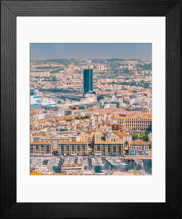 Framed Print : Marseille, France. Cityscape of Marseille, France. Urban background. Urban elevated view, cityscape of Marseille, France. Sunny summer day with bright Framed Print : Marseille, France. Cityscape of Marseille, France. Urban background. Urban elevated view, cityscape of Marseille, France. Sunny summer day with bright