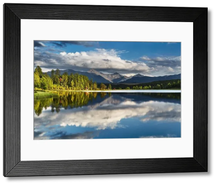 Framed Print : Beautiful mountain lake in Altai mountains with reflection at sunset Framed Print : Beautiful mountain lake in Altai mountains with reflection at sunset