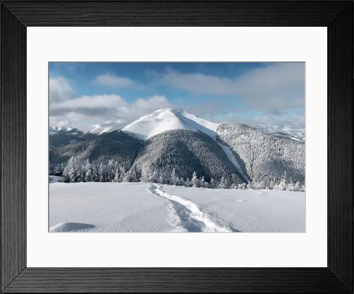 Framed Print : Fantastic winter landscape with snowy trees and snowy peaks. Carpathian mountains, Ukraine. Christmas holiday background. Landscape photography Framed Print : Fantastic winter landscape with snowy trees and snowy peaks. Carpathian mountains, Ukraine. Christmas holiday background. Landscape photography