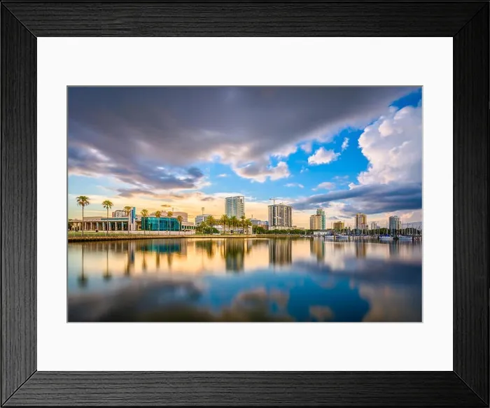 Framed Print : St. Petersburg, Florida, USA skyline on the water at sunset Framed Print : St. Petersburg, Florida, USA skyline on the water at sunset