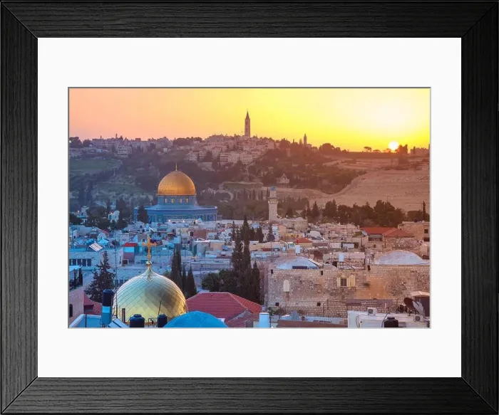Framed Print : Jerusalem. Cityscape image of Jerusalem, Israel with Dome of the Rock at sunrise Framed Print : Jerusalem. Cityscape image of Jerusalem, Israel with Dome of the Rock at sunrise