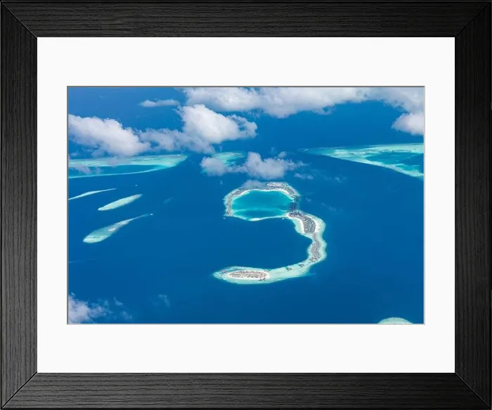 Framed Print : Aerial view on tropical islands. Aerial photo of beautiful paradise Maldives tropical beach on island. Summer and holiday and travel vacation Framed Print : Aerial view on tropical islands. Aerial photo of beautiful paradise Maldives tropical beach on island. Summer and holiday and travel vacation