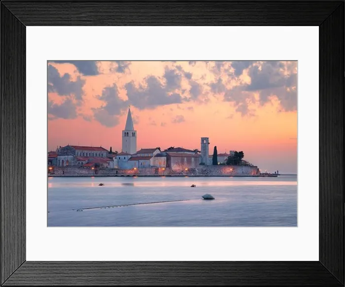 Framed Print : Porec, Croatia. Cityscape image of Porec, Croatia with the Euphrasian Basilica located on Istrian Peninsula at summer sunset Framed Print : Porec, Croatia. Cityscape image of Porec, Croatia with the Euphrasian Basilica located on Istrian Peninsula at summer sunset