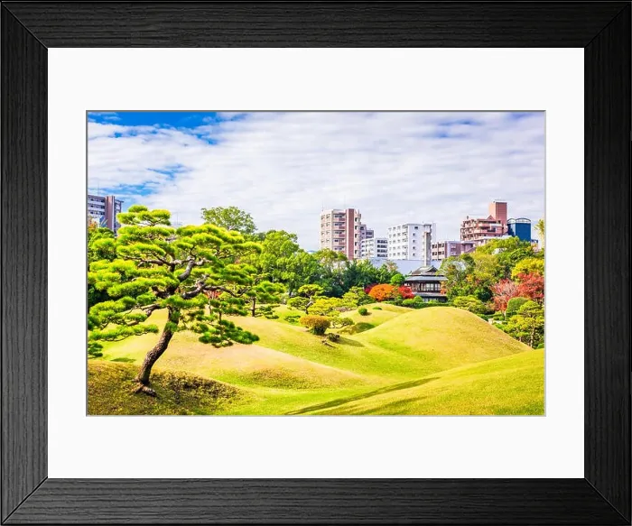 Framed Print : Kumamoto City, Japan gardens and skyline Framed Print : Kumamoto City, Japan gardens and skyline