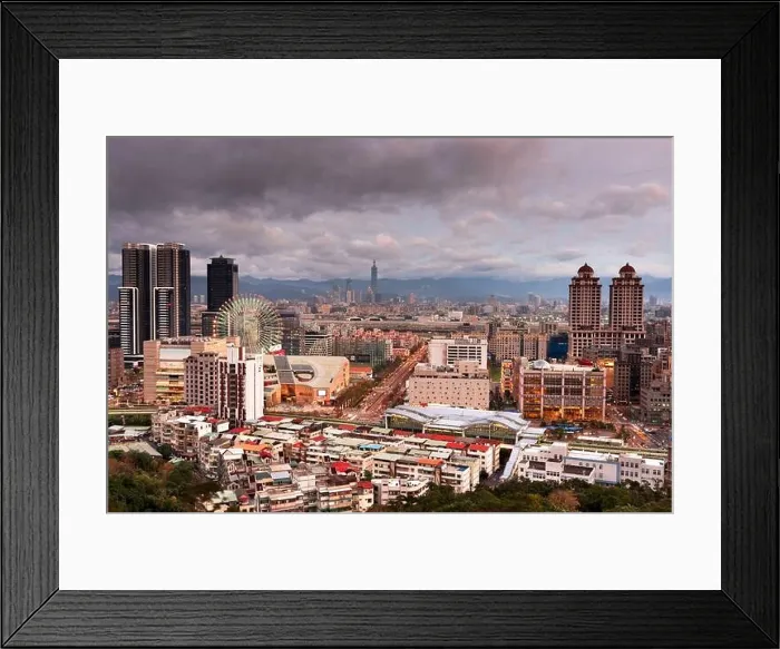 Framed Print : Taipei, Taiwan city skyline in the Xinyi District at twilight Framed Print : Taipei, Taiwan city skyline in the Xinyi District at twilight
