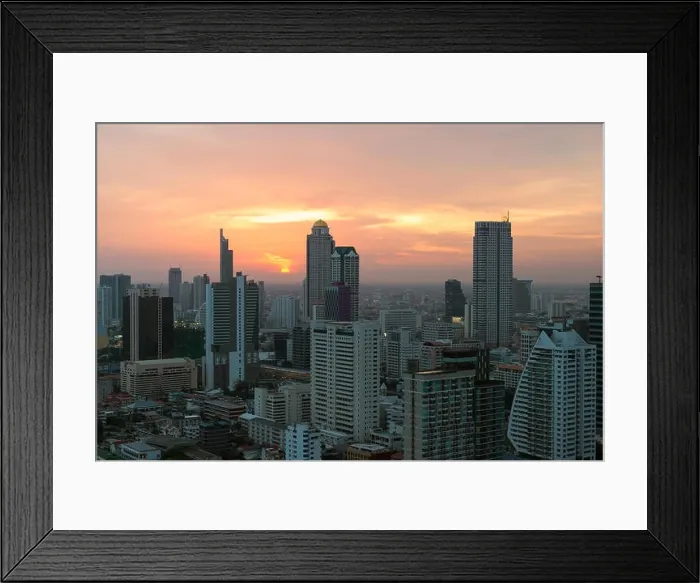 Framed Print : Modern building in Bangkok business district at Bangkok city with skyline during sunset, Thailand Framed Print : Modern building in Bangkok business district at Bangkok city with skyline during sunset, Thailand