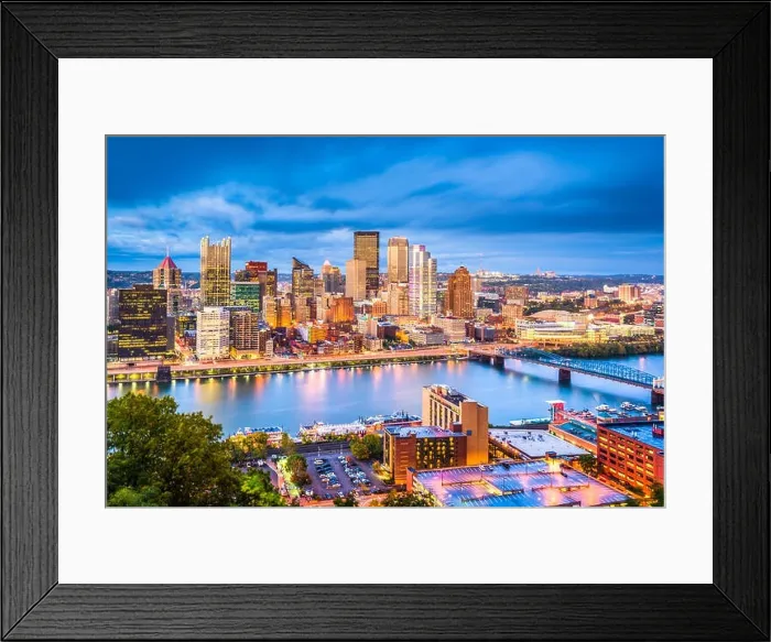 Framed Print : Pittsburgh, Pennsylvania, USA skyline on the river Framed Print : Pittsburgh, Pennsylvania, USA skyline on the river