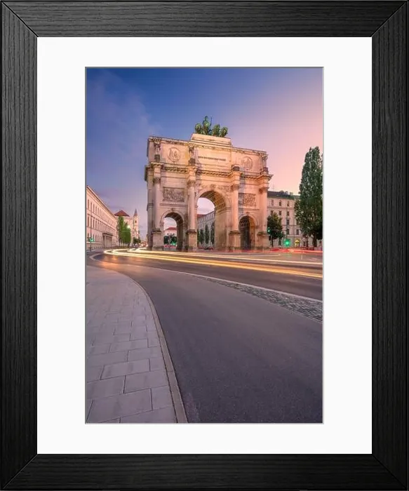 Framed Print : Munich, Germany. Cityscape image of Munich, Bavaria, Germany with the Siegestor at summer sunset Framed Print : Munich, Germany. Cityscape image of Munich, Bavaria, Germany with the Siegestor at summer sunset