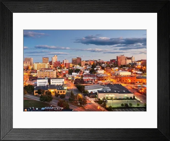 Framed Print : Portland, Maine, USA downtown city skyline at dusk Framed Print : Portland, Maine, USA downtown city skyline at dusk