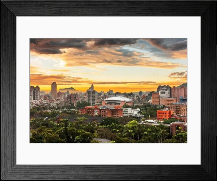 Framed Print : Taipei, Taiwan urban cityscape at dusk from the Da'an District