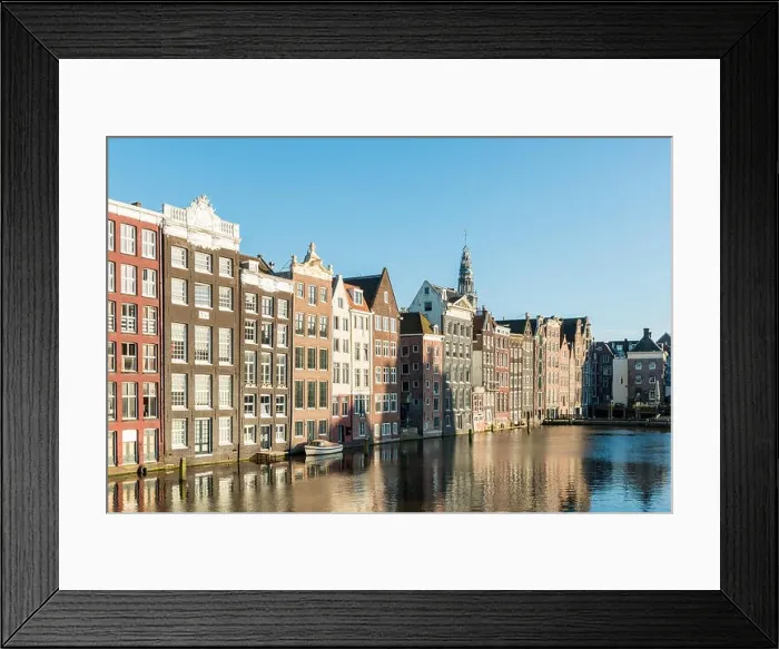 Framed Print : Netherlands traditional houses and Amsterdam canal in Amsterdam, Netherlands Framed Print : Netherlands traditional houses and Amsterdam canal in Amsterdam, Netherlands