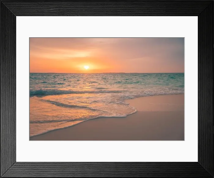 Framed Print : Beautiful cloudscape seascape, sunrise sunset view. Calm sea waves splashing on soft sand, relaxing nature beach, tranquil summer landscape, inspire Framed Print : Beautiful cloudscape seascape, sunrise sunset view. Calm sea waves splashing on soft sand, relaxing nature beach, tranquil summer landscape, inspire