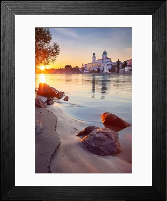 Framed Print : Passau Skyline, Germany. Cityscape image of Passau skyline, Bavaria, Germany at dramatic sunset Framed Print : Passau Skyline, Germany. Cityscape image of Passau skyline, Bavaria, Germany at dramatic sunset