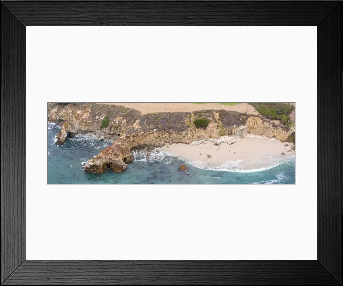 Framed Print : The cold, nutrient-rich waters of the North Pacific Ocean wash against a scenic beach in Northern California not far from Monterey