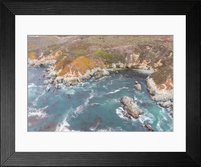 Framed Print : The cold, nutrient-rich waters of the North Pacific Ocean wash against the rocky and scenic coastline of Northern California not far from Monterey Framed Print : The cold, nutrient-rich waters of the North Pacific Ocean wash against the rocky and scenic coastline of Northern California not far from Monterey