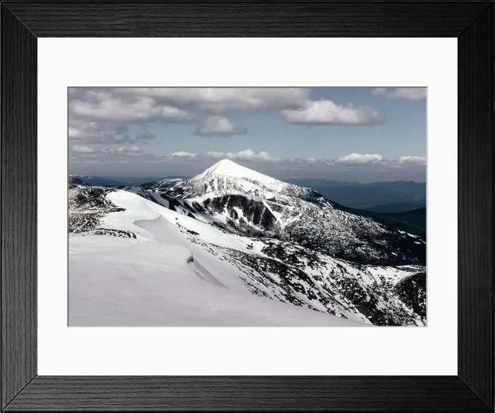 Framed Print : Fantastic spring landscape with snow mountain Framed Print : Fantastic spring landscape with snow mountain