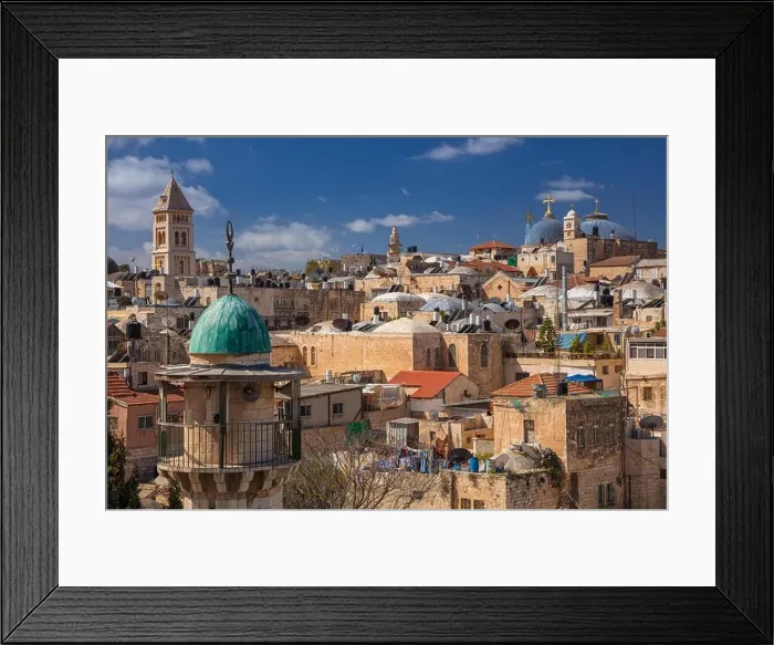 Framed Print : Jerusalem. Cityscape image of christian quarter of old town Jerusalem, Israel during sunny day Framed Print : Jerusalem. Cityscape image of christian quarter of old town Jerusalem, Israel during sunny day