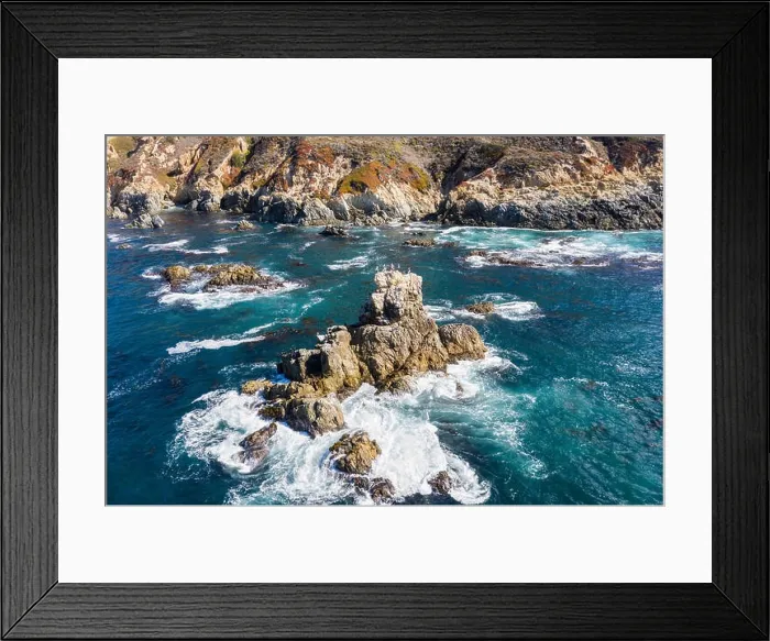 Framed Print : The cold, nutrient-rich waters of the North Pacific Ocean wash against the rocky and scenic coastline of Northern California not far from Monterey Framed Print : The cold, nutrient-rich waters of the North Pacific Ocean wash against the rocky and scenic coastline of Northern California not far from Monterey