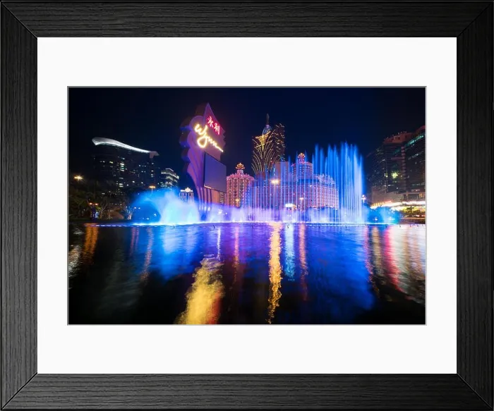 Framed Print : MACAU (Macao), CHINA - October 14, 2017 : Macau (Macao) - the gambling capital of Asia. Beautiful and very colorful city with lots of bright neon sig Framed Print : MACAU (Macao), CHINA - October 14, 2017 : Macau (Macao) - the gambling capital of Asia. Beautiful and very colorful city with lots of bright neon sig