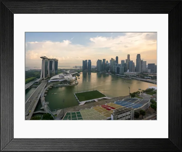 Framed Print : Panorama of Singapore business district skyline and Singapore skyscraper in morning at Marina Bay, Singapore. Asia Framed Print : Panorama of Singapore business district skyline and Singapore skyscraper in morning at Marina Bay, Singapore. Asia