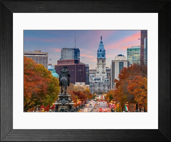 Framed Print : Philadelphia, Pennsylvania, USA in autumn overlooking Benjamin Franklin Parkway Framed Print : Philadelphia, Pennsylvania, USA in autumn overlooking Benjamin Franklin Parkway