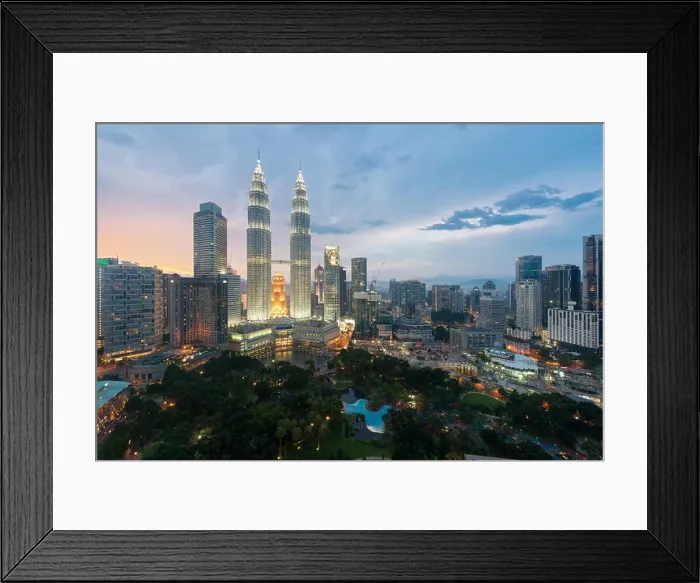 Framed Print : Kuala Lumpur skyline and skyscraper at night in Kuala Lumpur, Malaysia Framed Print : Kuala Lumpur skyline and skyscraper at night in Kuala Lumpur, Malaysia