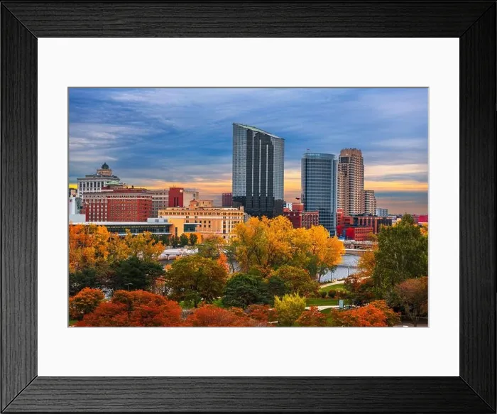 Framed Print : Grand Rapids, Michigan, USA downtown skyline in autumn season Framed Print : Grand Rapids, Michigan, USA downtown skyline in autumn season